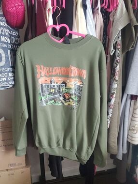 Halloween Town Olive Green Graphic Sweatshirt